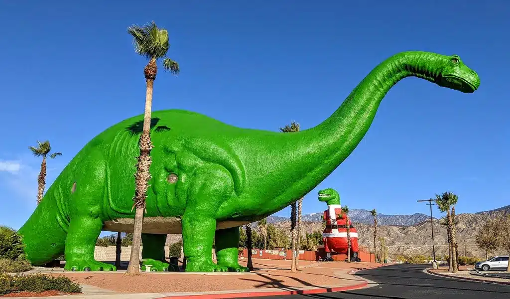 Family things to do in Palm Springs CA: Visit the Cabazon Dinosaurs