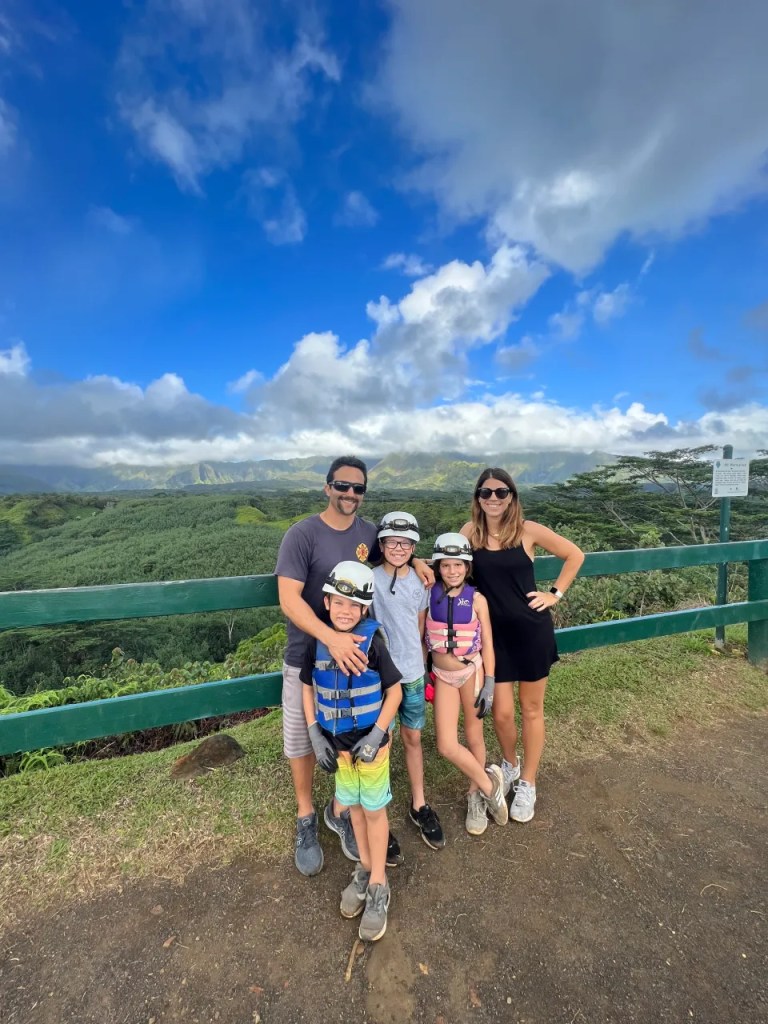 Family picture during our family vacation in Kauai