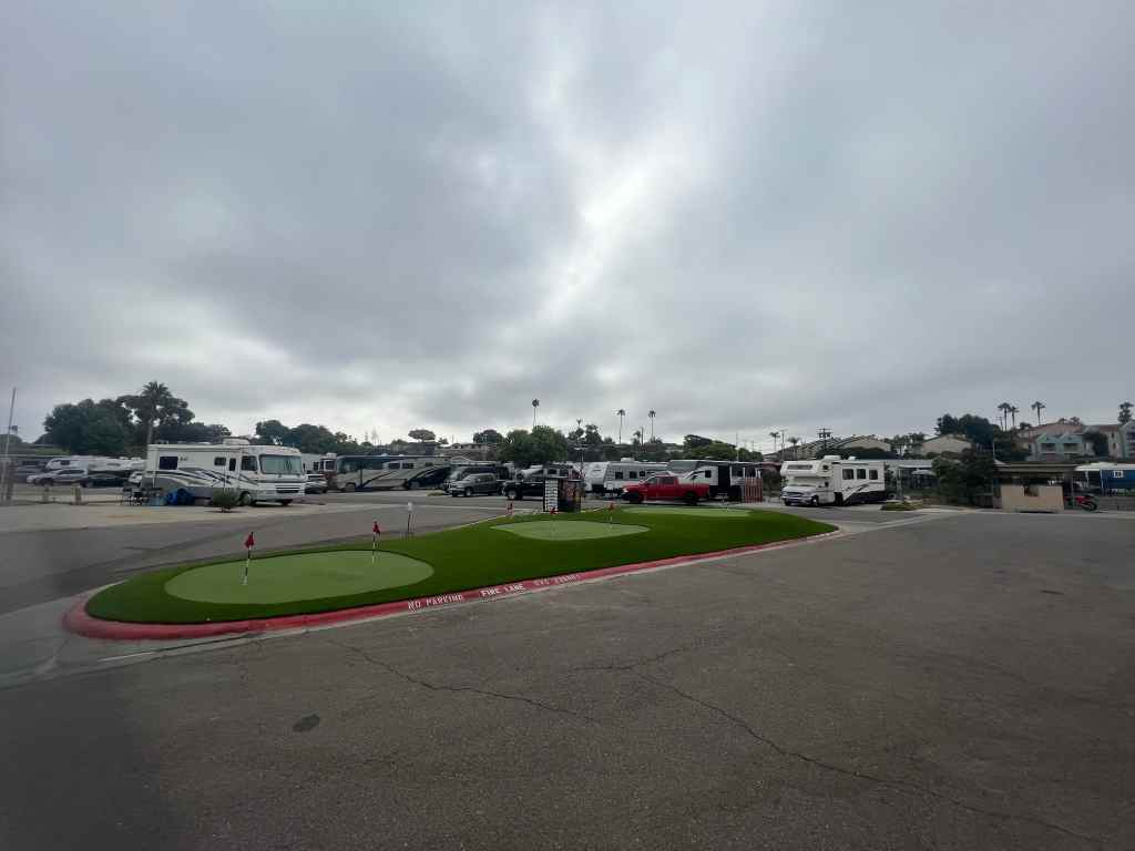 A putting green at the Oceanside RV Park
