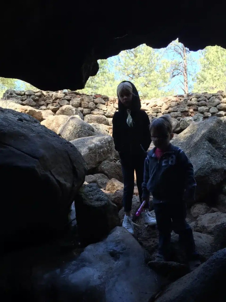 Standing at the entrance of the Flagstaff lava cave