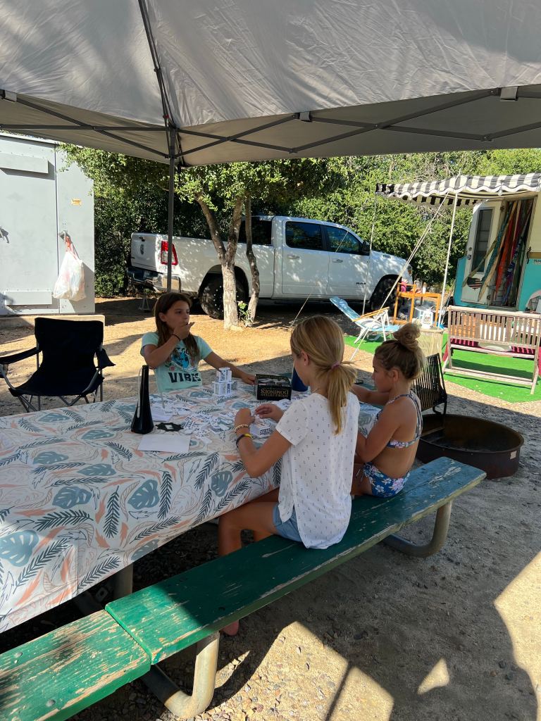 Seeking shade at the Dos Picos campground