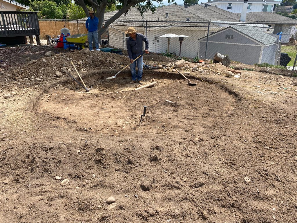 Digging the hole for our in ground trampoline