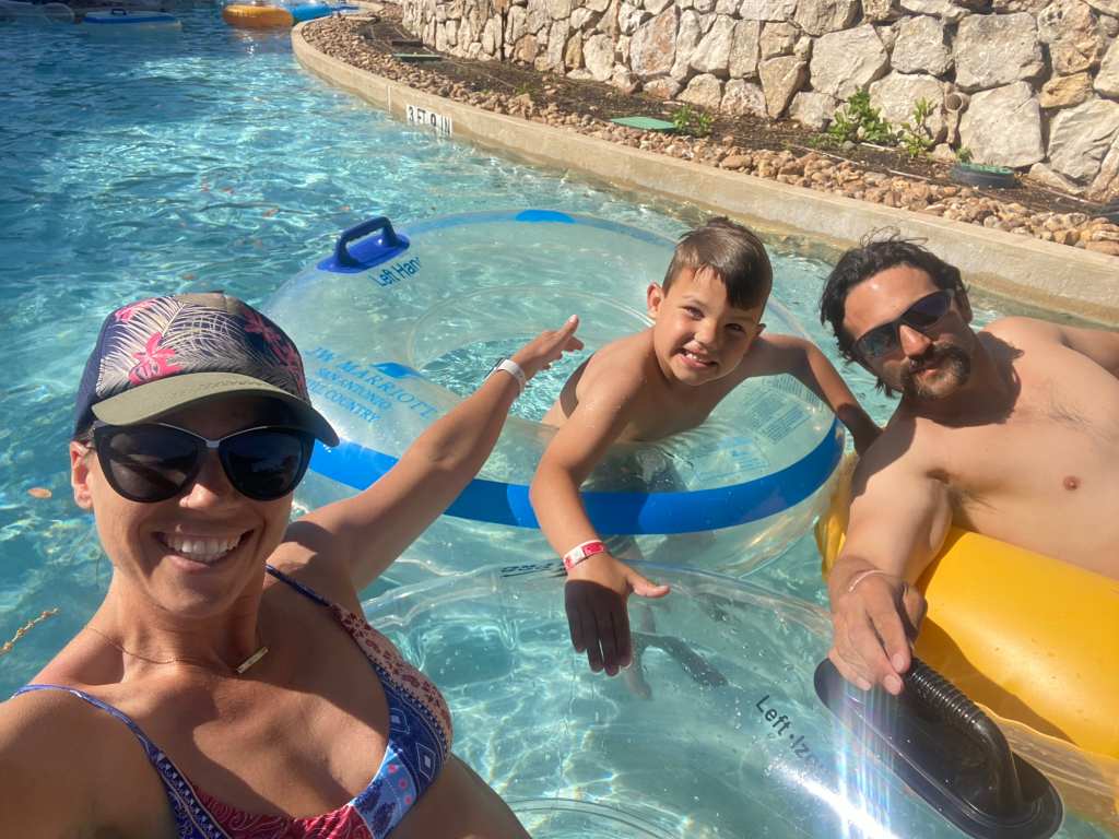 Enjoying the lazy river at the JW Marriott San Antonio water park