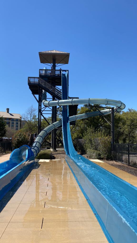 Giant slides at the JW Marriott San Antonio water park