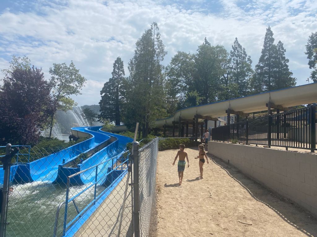 The waterslides at the Lake Gregory Water Park
