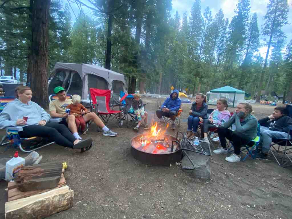 A campfire while Pinecrest camping