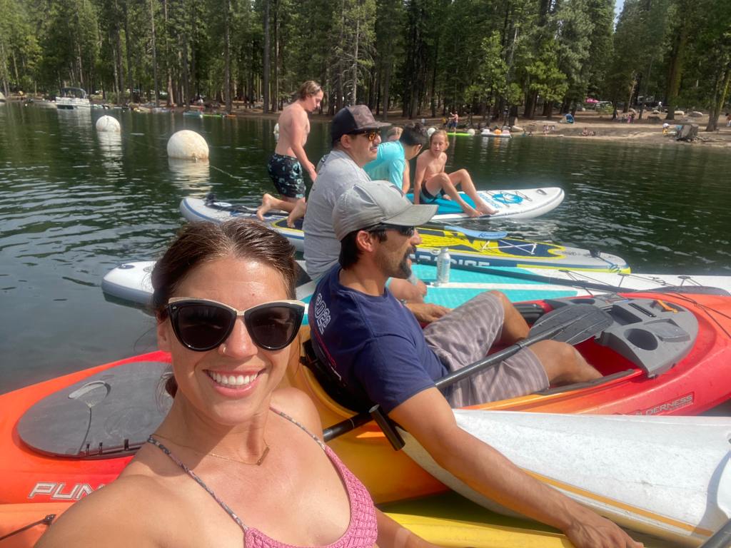 A floatopia on the lake while Pinecrest camping