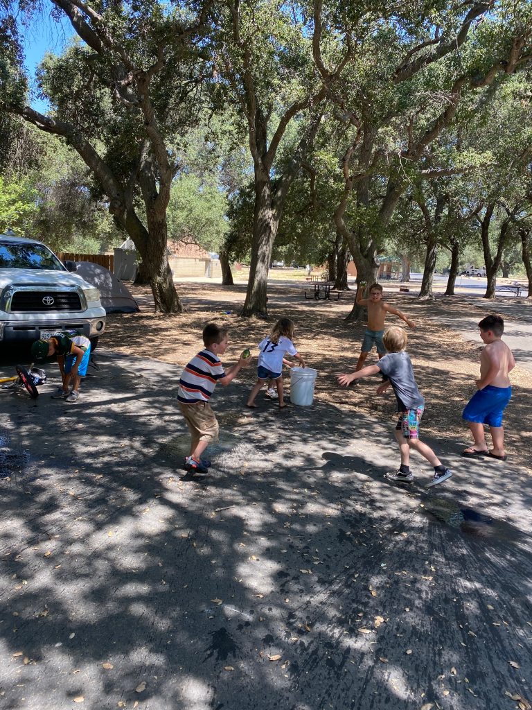 Trying to stay cool while camping at Potrero County Park