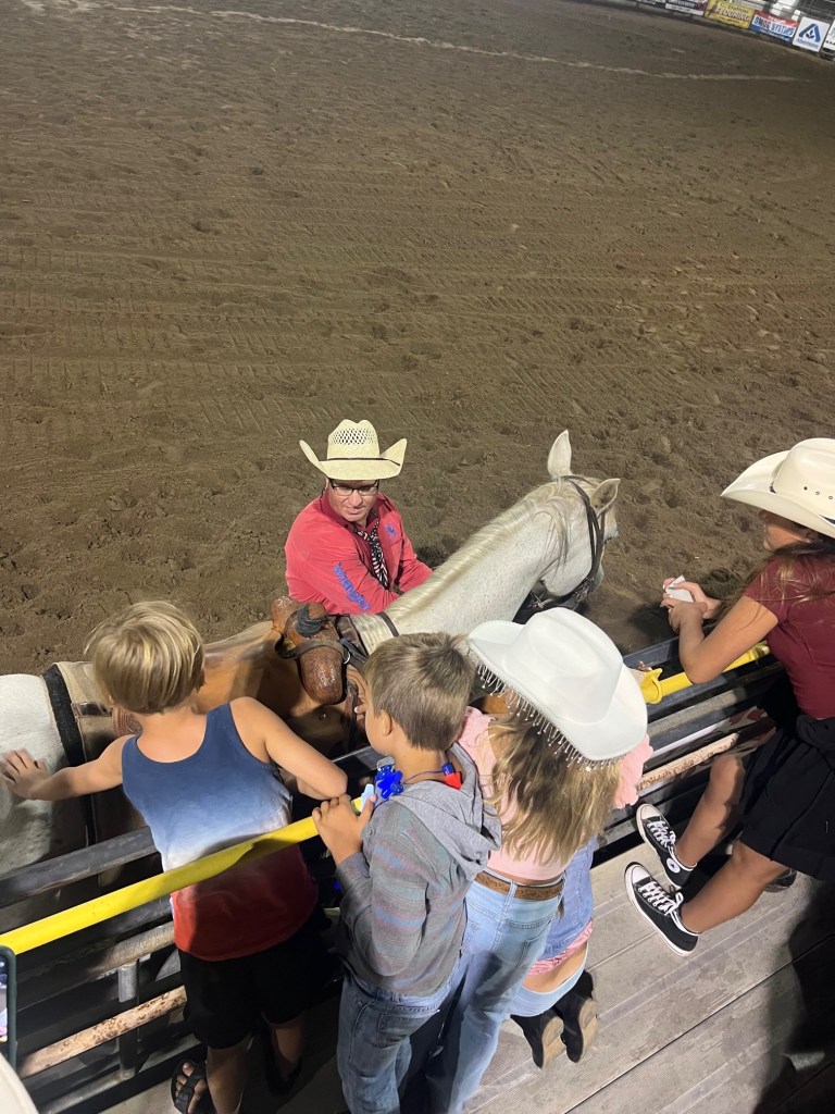 The kids got to pet the horses at one of the San Diego rodeos