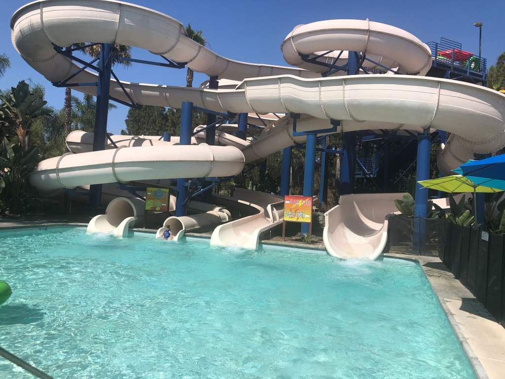 A picture of The Wave waterslides at one of the water parks near San Diego