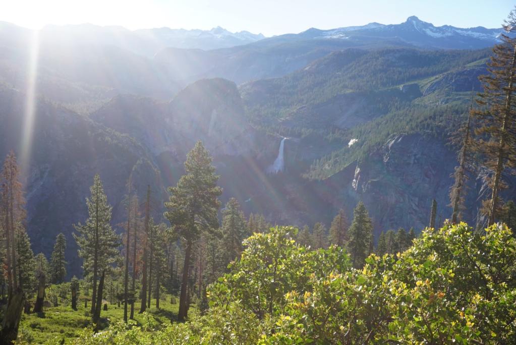 The view of beautiful waterfalls at Yosemite.