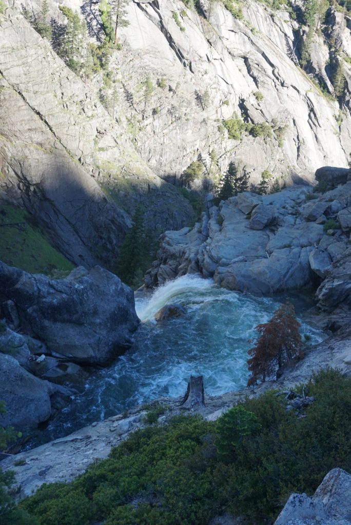 At the top of one of the waterfalls at Yosemite