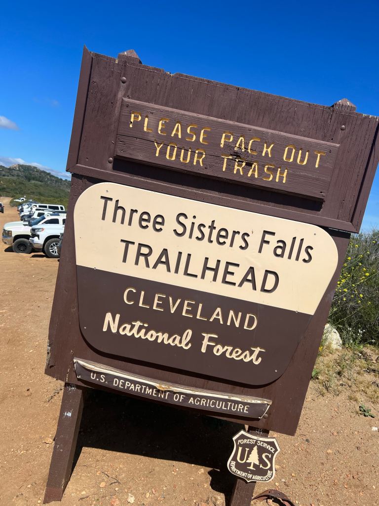 The 3 sisters falls San Diego trailhead