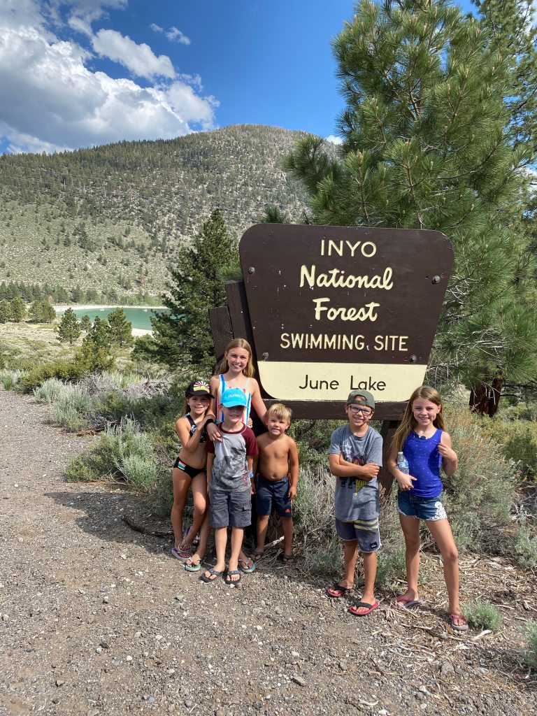 Posing for a picture in the June Lake Oh Ridge campground