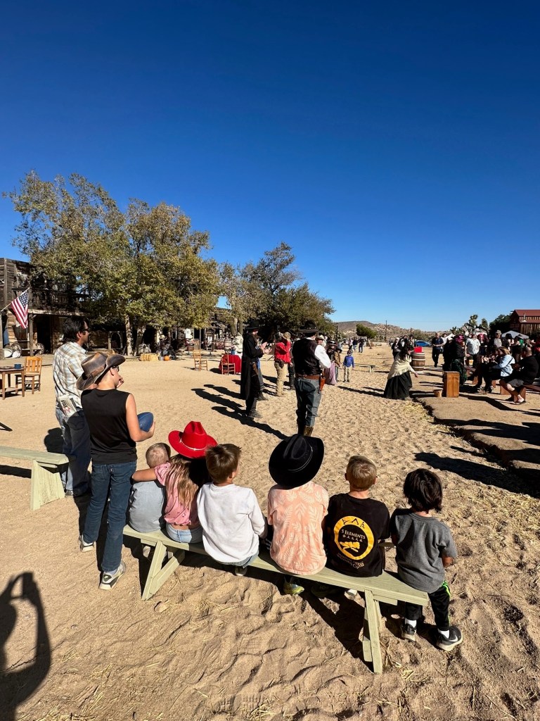 Watching the wild wild west show in Pioneertown Joshua Tree