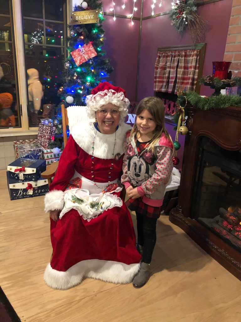 Meeting Mrs. Claus after the Polar Express in Williams, AZ
