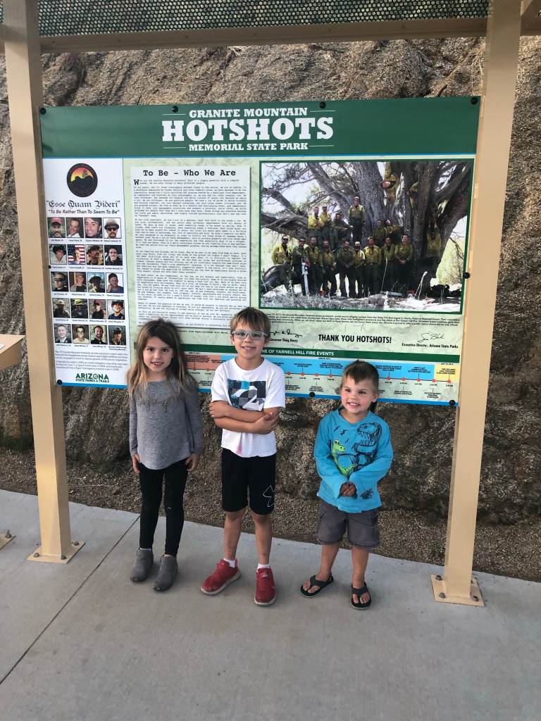 We stopped at the Hotshots Memorial on our way to the Polar Express in Williams, AZ