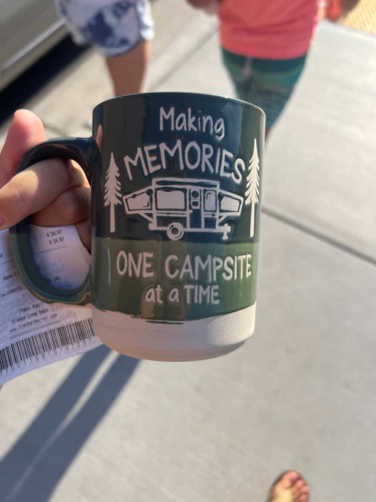 I bought a mug after we slept in the Cracker Barrel RV parking area