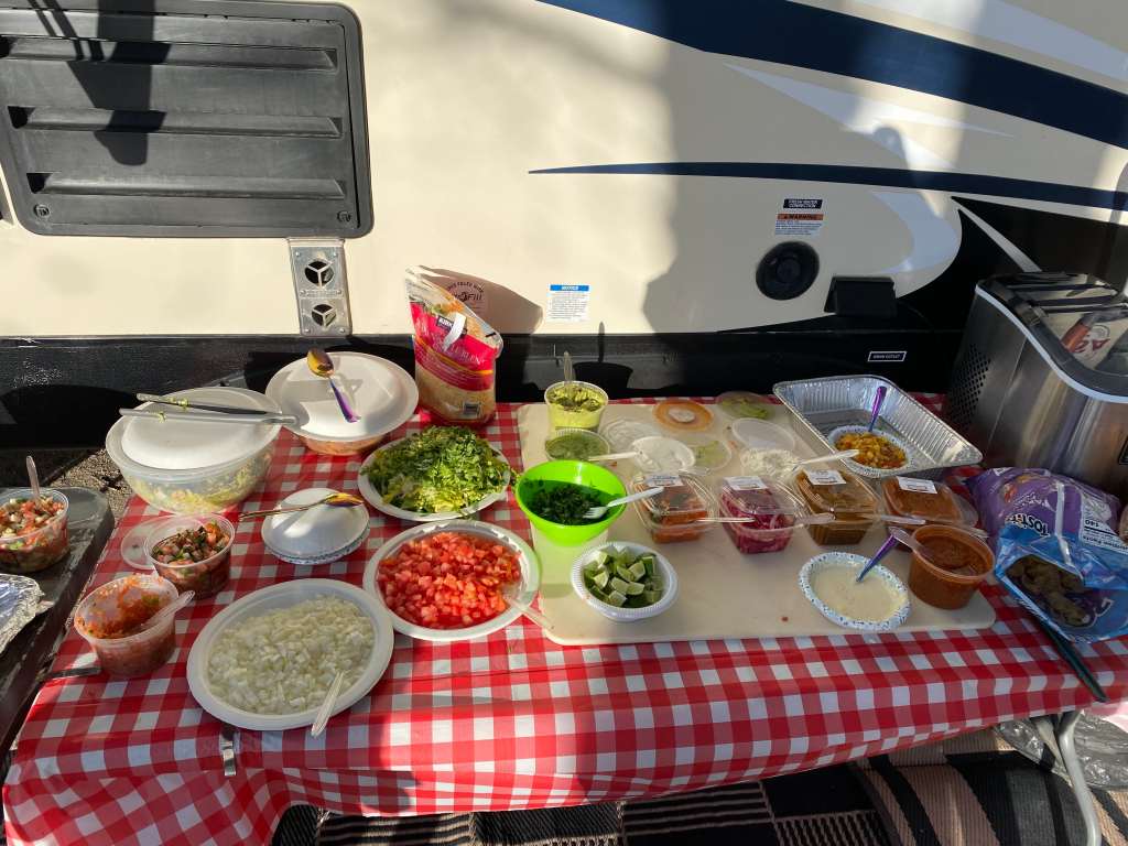 We had the best salsa spread when we did potluck tacos for an easy camping meal