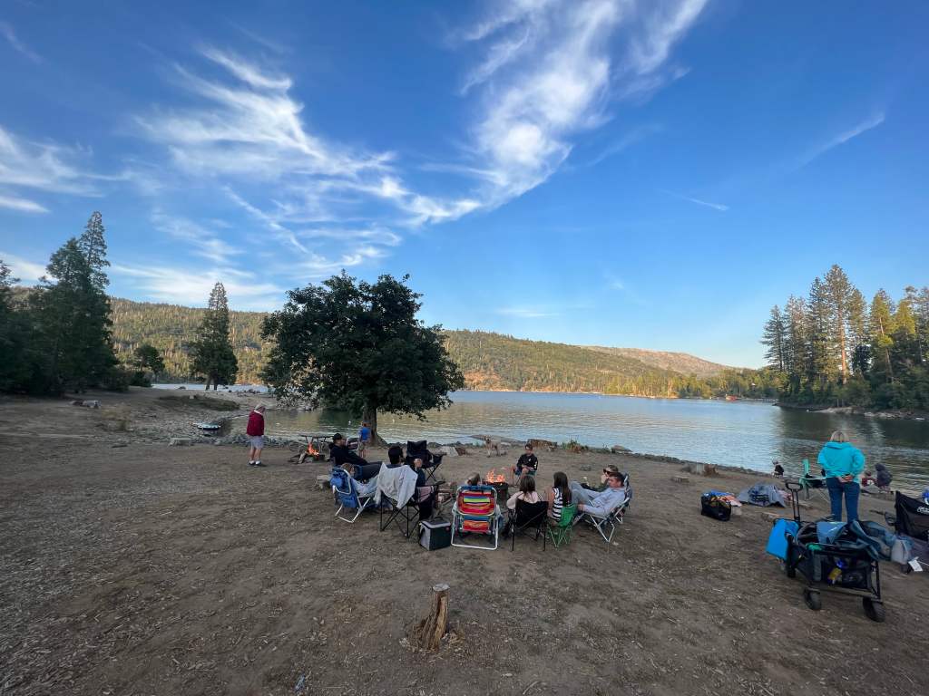 Bass Lake has fire pits right on the water.