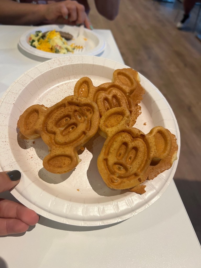 Mickey waffles were included at this free breakfast hotel near Disneyland