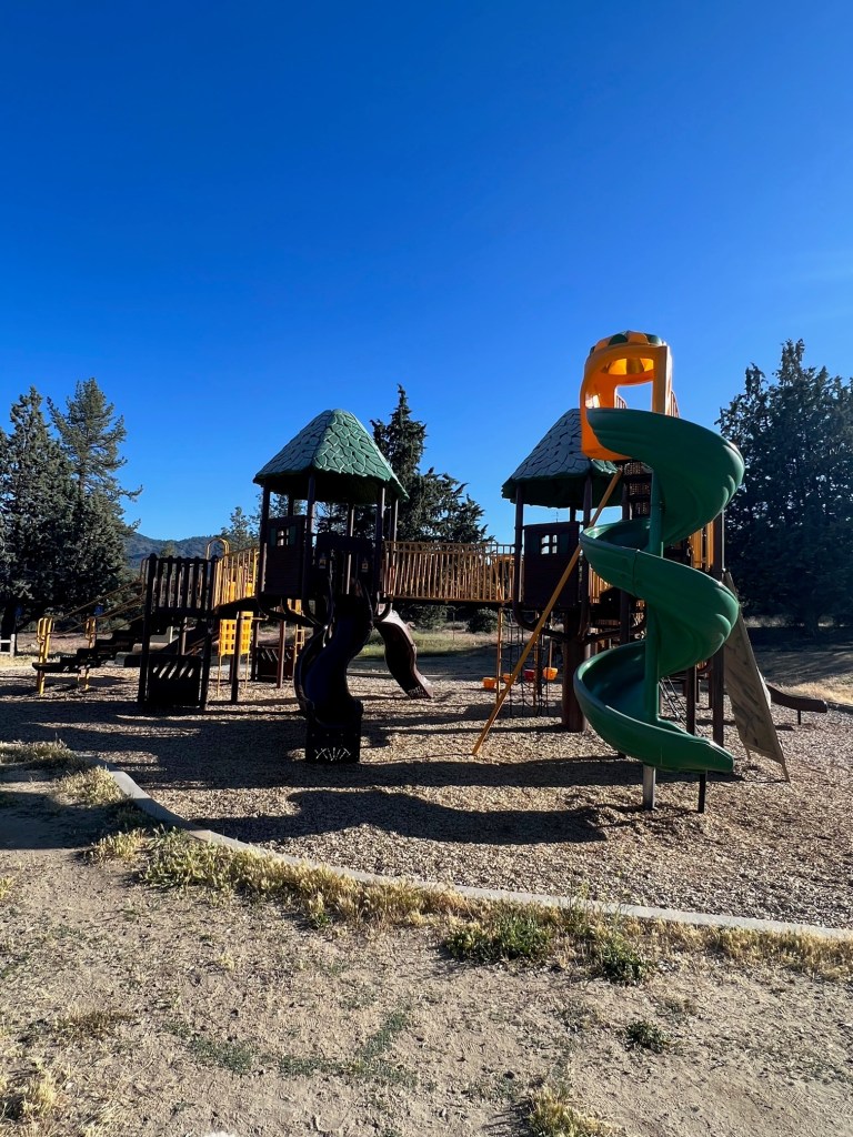 The play structure at the Hurkey Creek campground