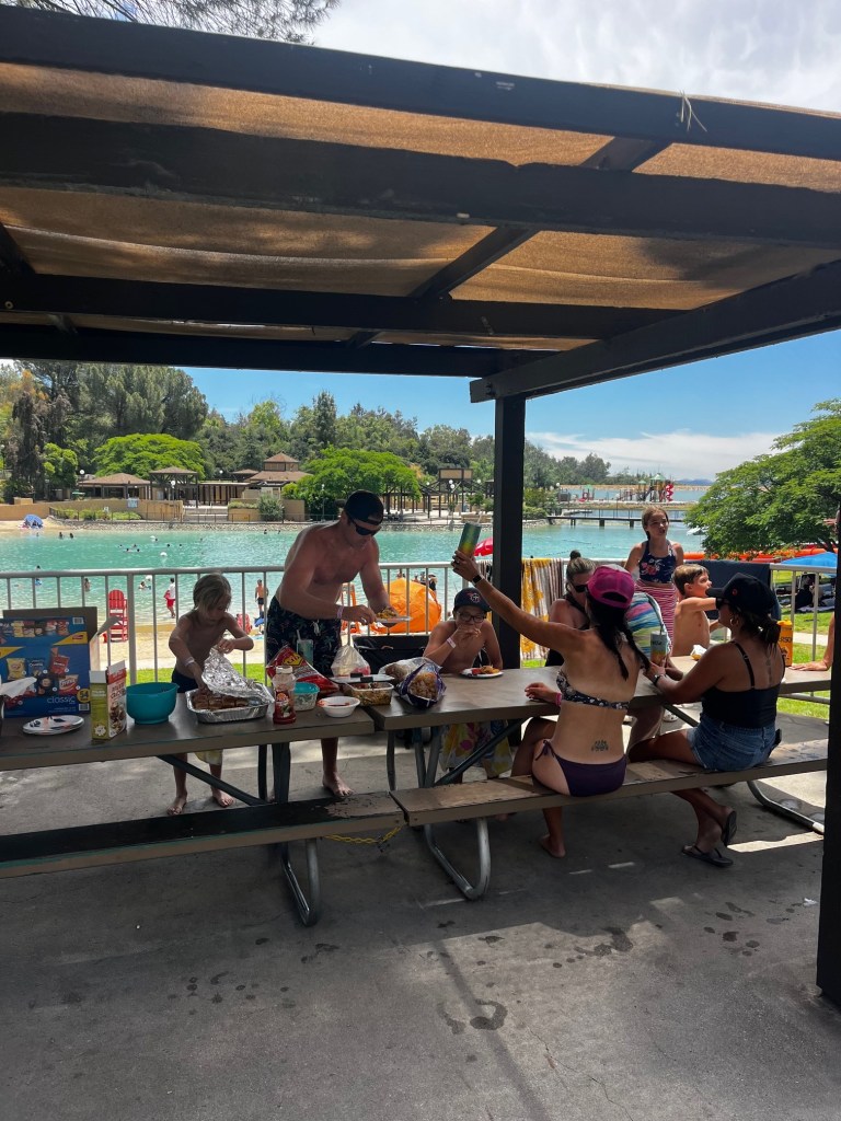 The cabana at the Yucaipa water park