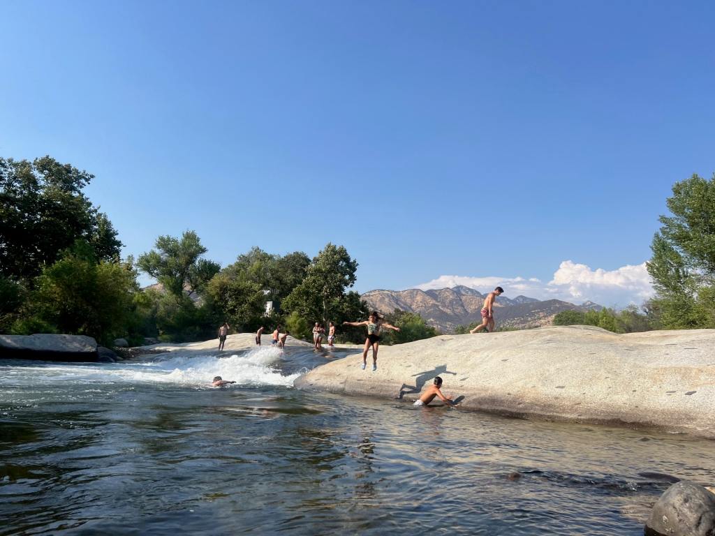 Jumping in the river at Three Rivers California