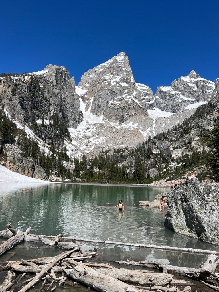 People in Delta Lake Wyoming