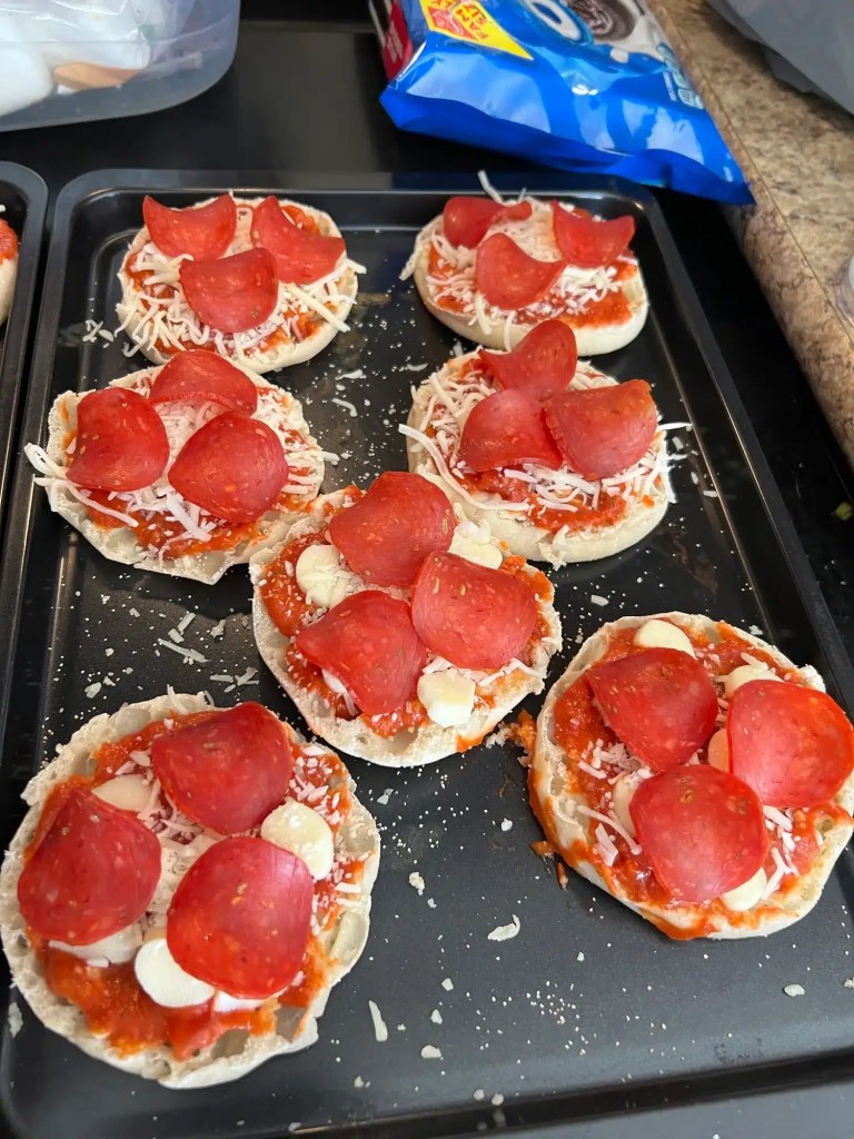 Mini pizzas are one of our favorite easy dishes for camping