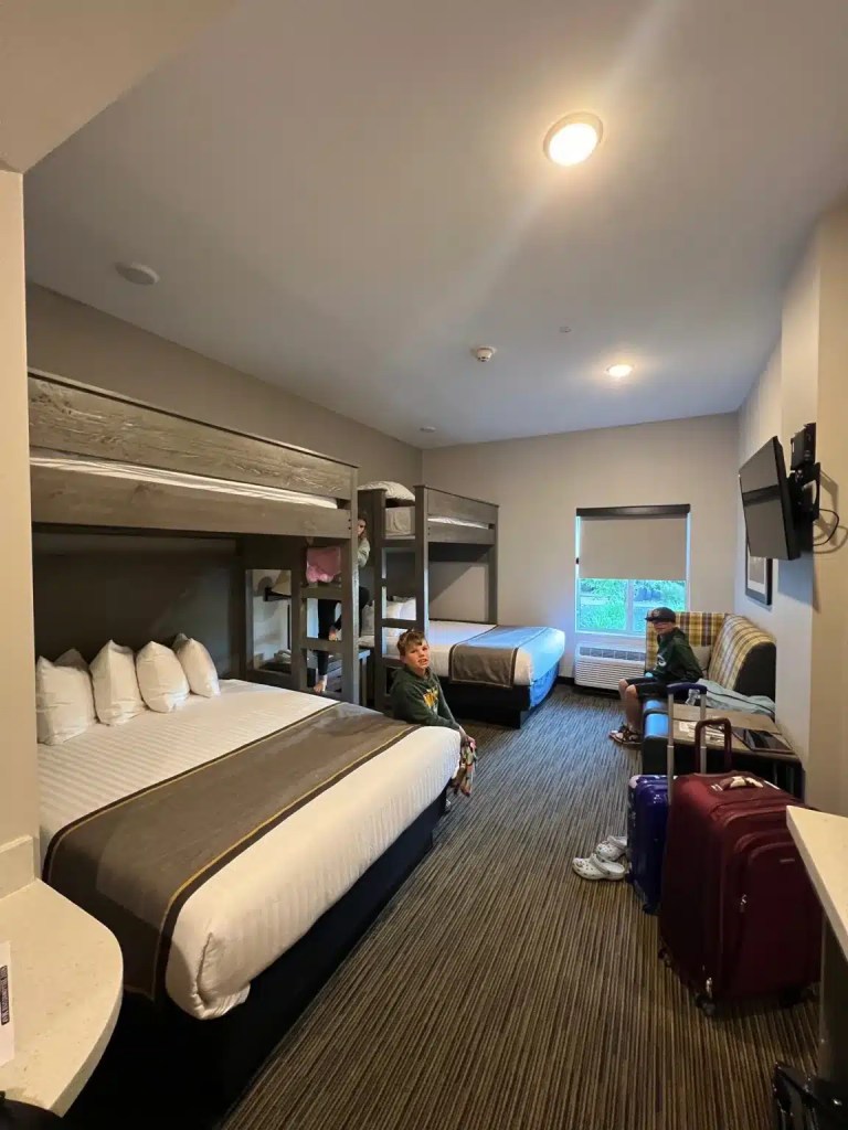 Our room with bunkbeds at the Kelly Inn West Yellowstone