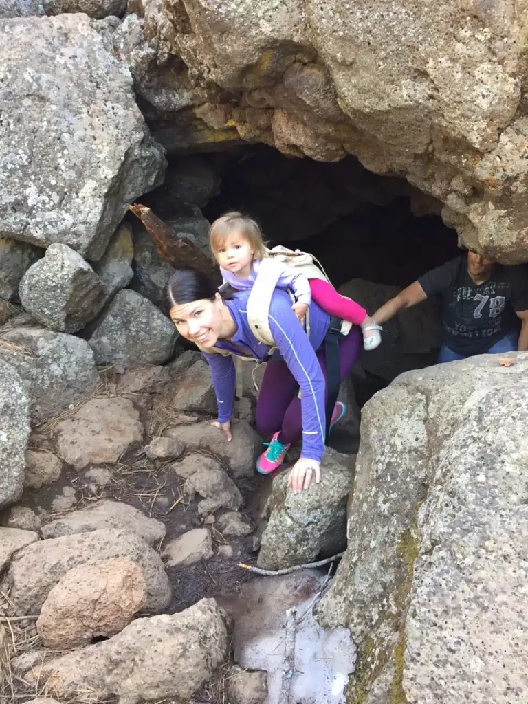 Visiting the Flagstaff lava tube during an Arizona family vacation