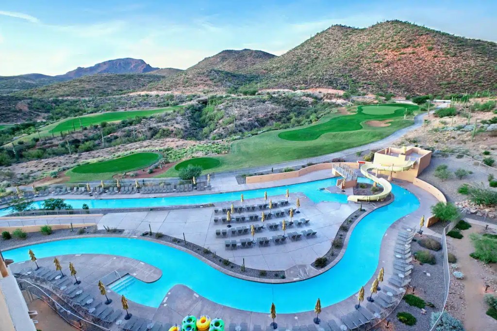 A look at the lazy river at a Tucson Arizona resort