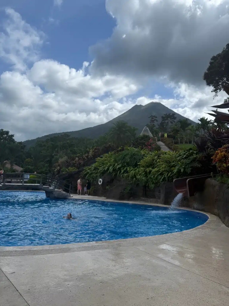 Volcano views and waterslide at Los Lagos Hotel