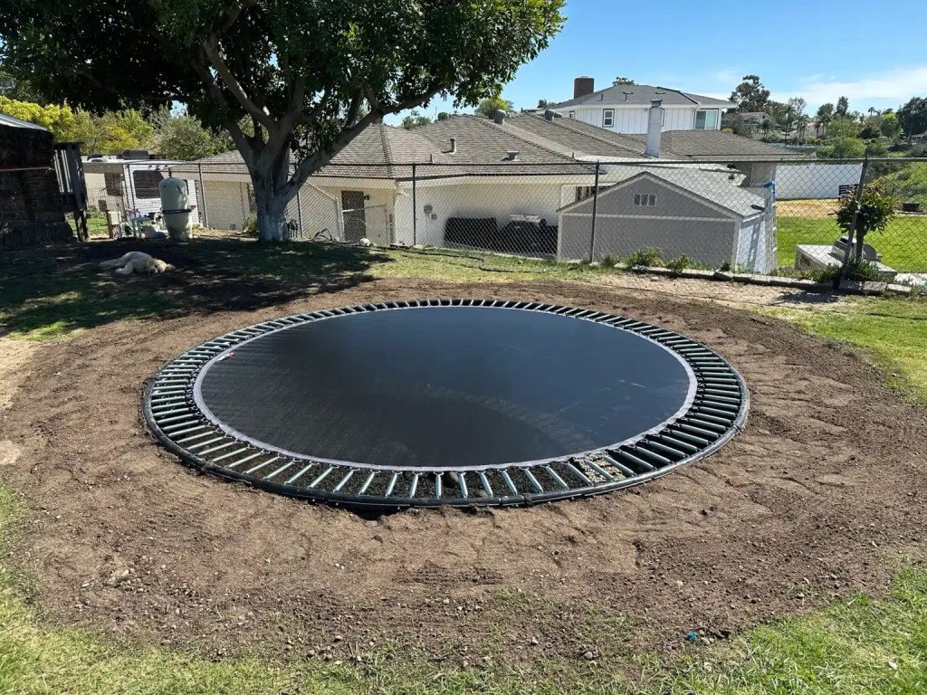 Our in-ground trampoline right after installation
