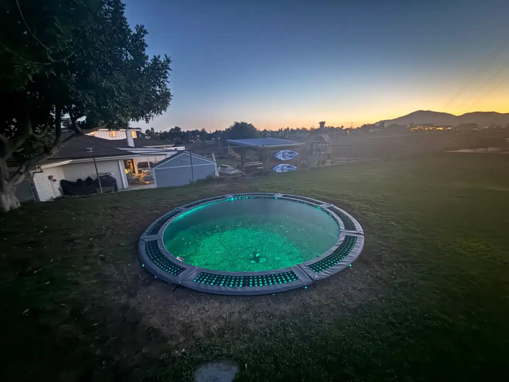 One of our favorite trampoline accessories are these LED lights
