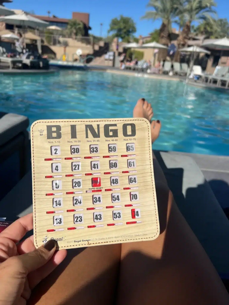 Playing Bingo at the West Desert Willow Resort