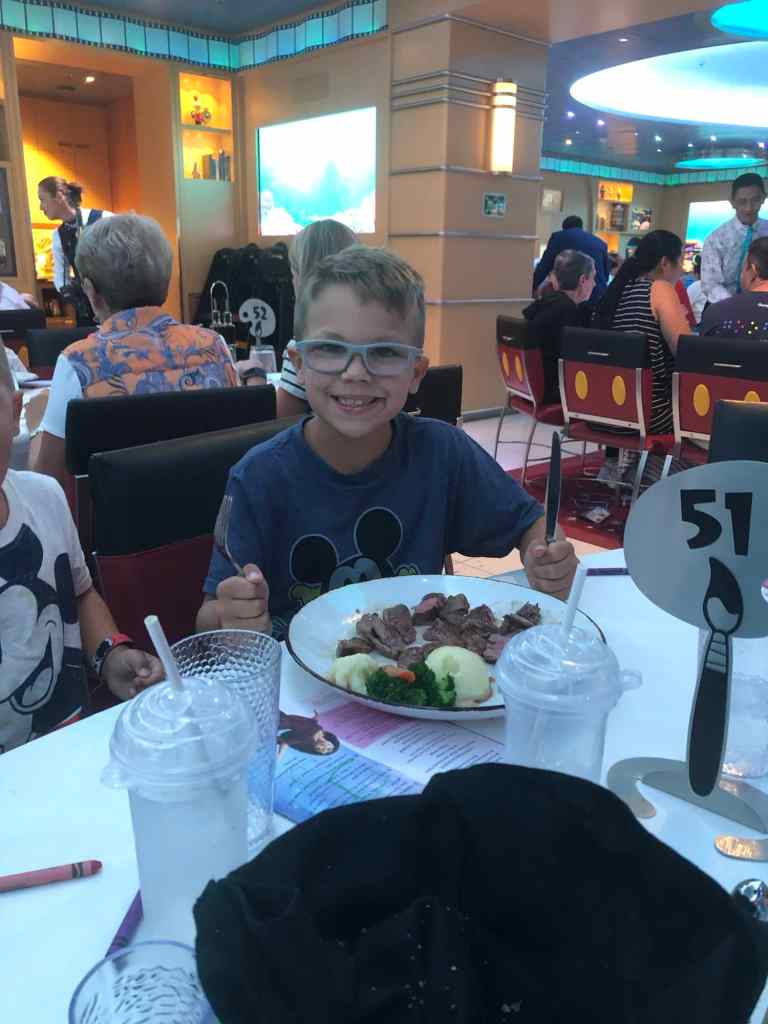 Eating at one of the Disney Cruise restaurants