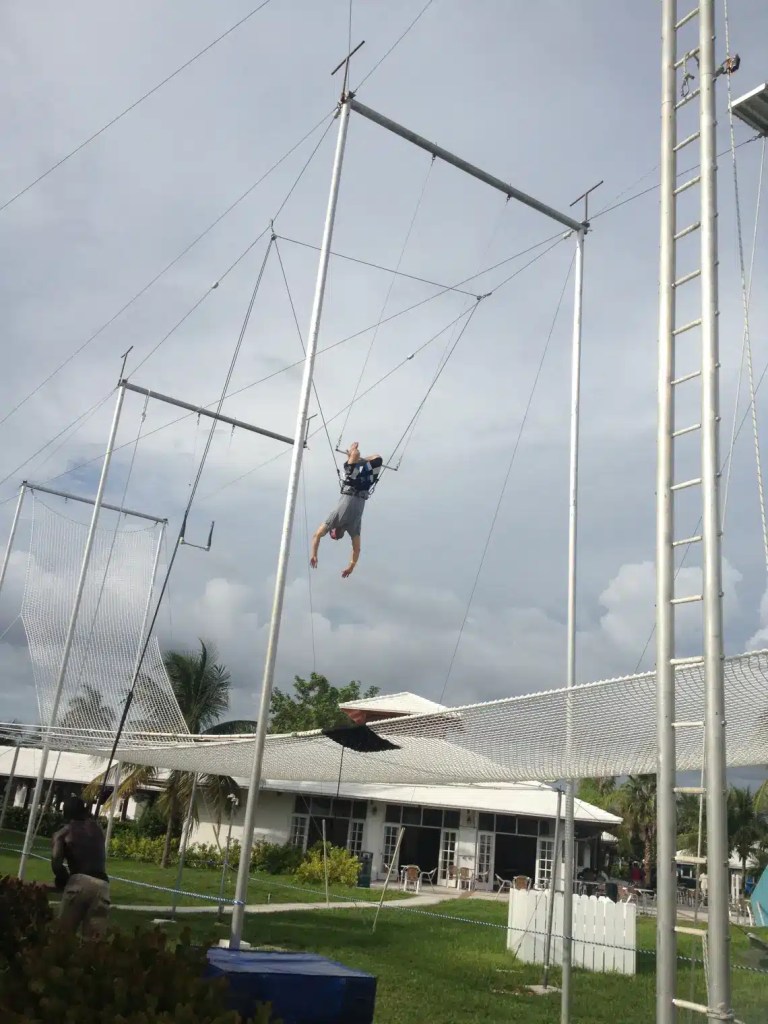 A trapeze at one of the cheapest all-inclusive resorts in the Bahamas