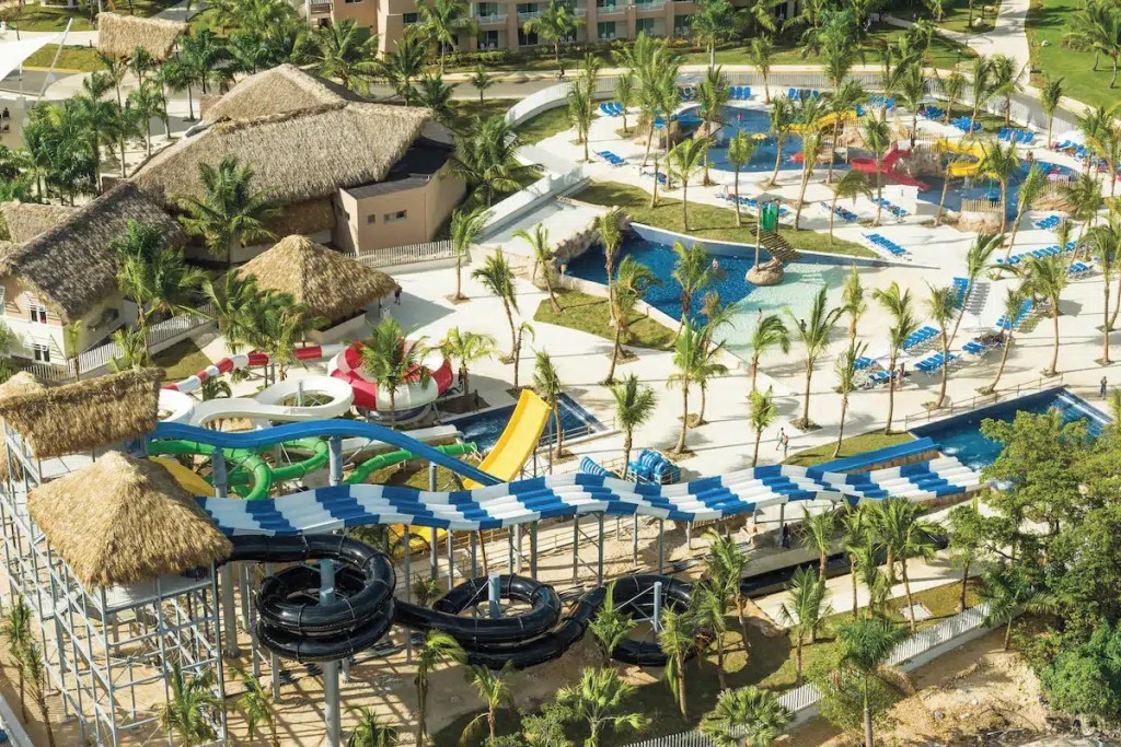 Waterslides at one of the cheapest all-inclusive resorts in the Caribbean