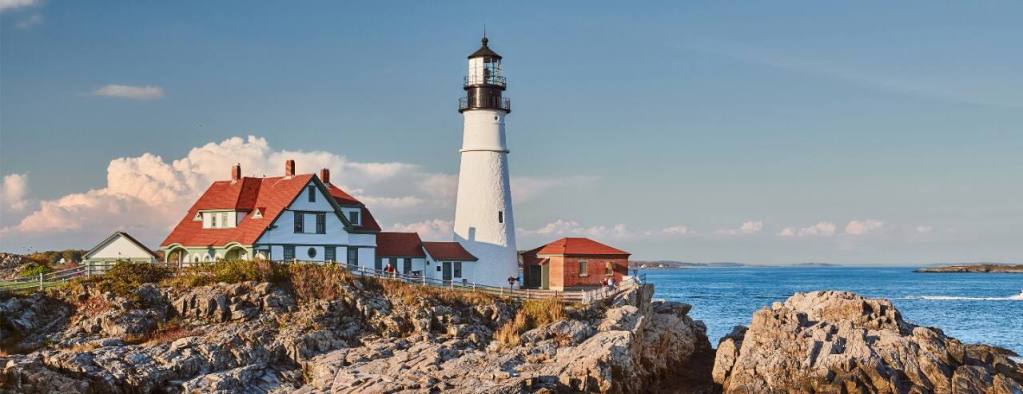 A lighthouse as seen on the New England cruises