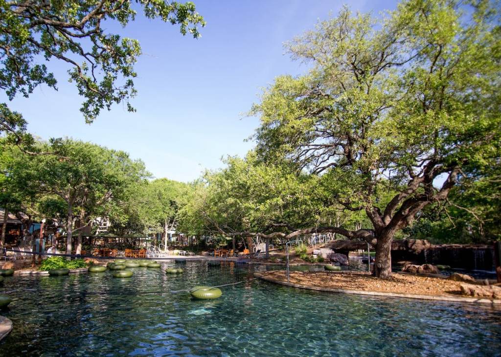 A lazy river at one of the best family resorts in Texas