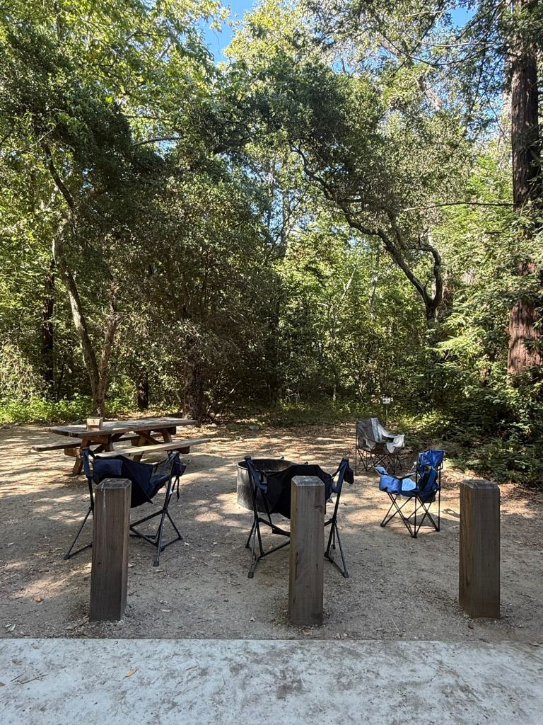 A picture of campsite 63 at the Pfeiffer Big Sur campground.