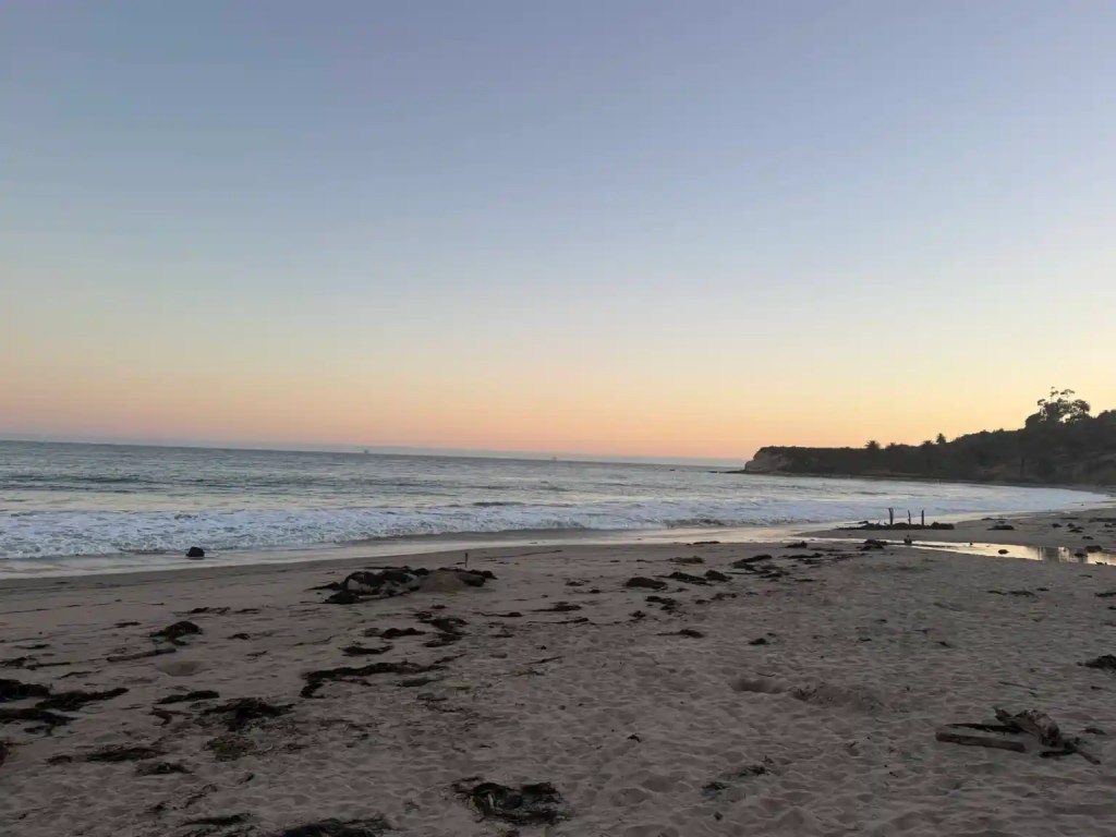 A beautiful sunset while beach camping at Refugio State Beach