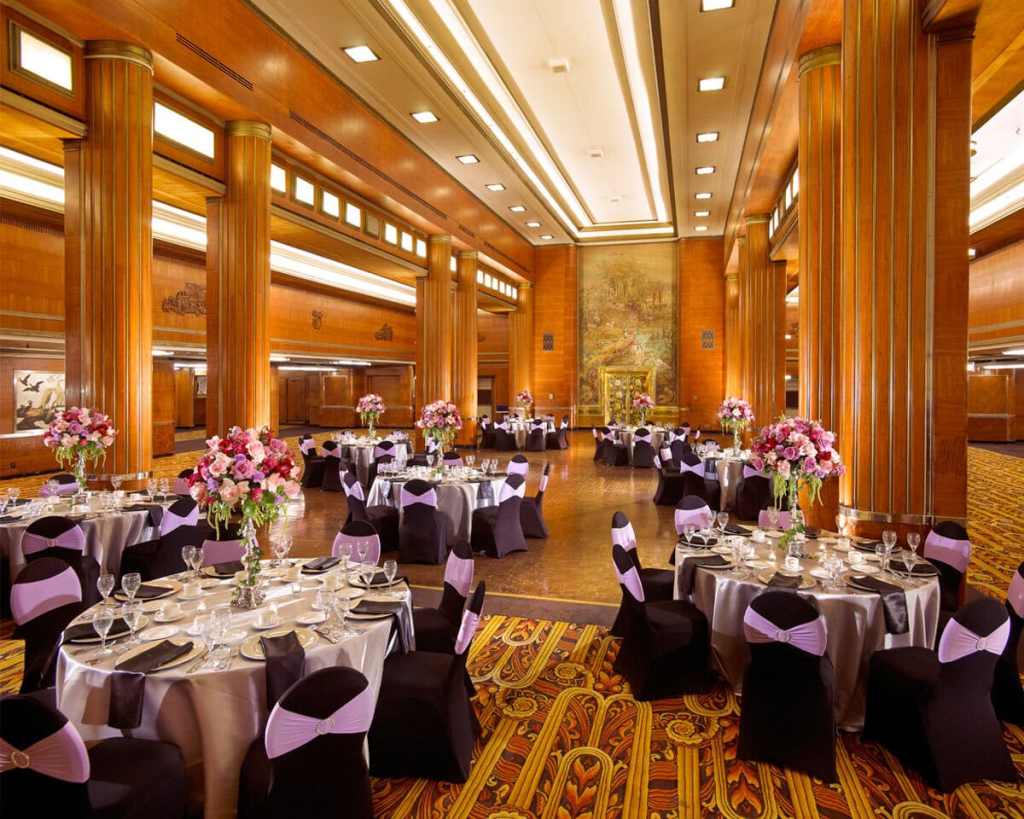 A dining room in the Queen Mary, which is one of the most unique hotels in the USA